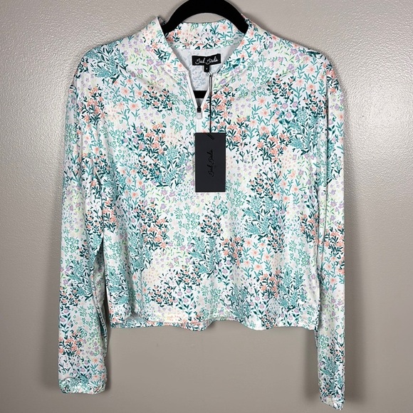 NWT Bad Birdie UV Long Sleeve Quarter Zip Spring Has Sprung Pullover - Picture 1 of 7